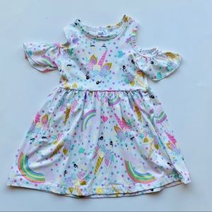 Unicorn cold shoulder dress New without tags 2T